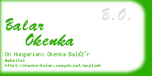balar okenka business card